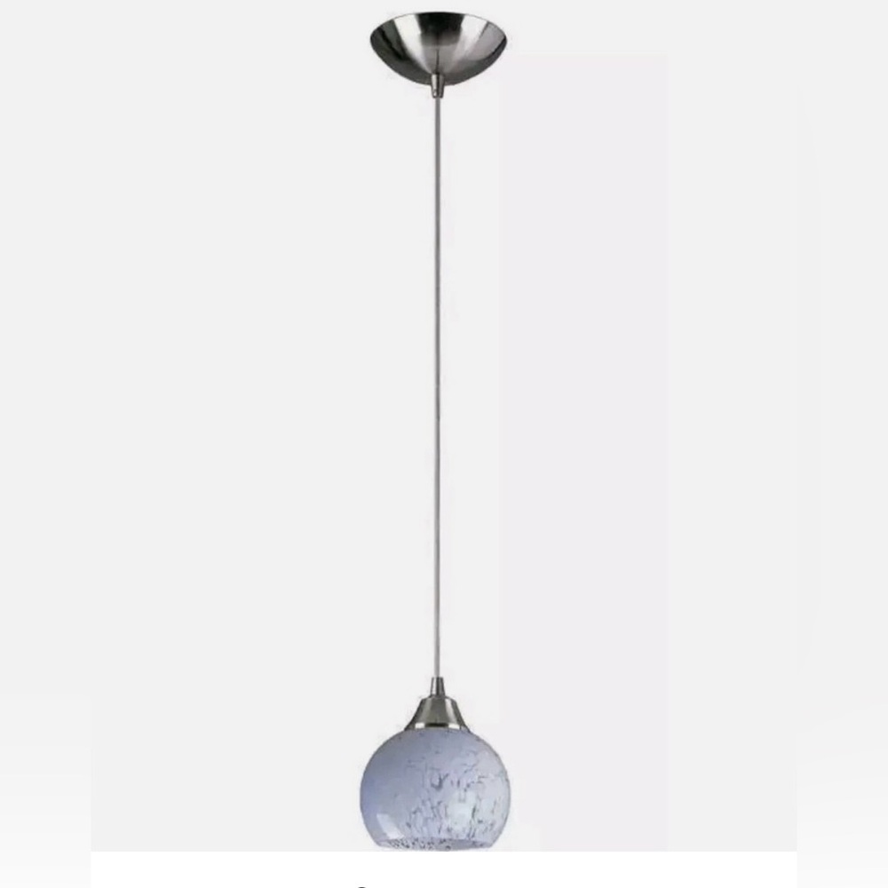 NIB ELK 101-1SW Light Mela Pendant In Beige & Snow White Hand Blown Globe
